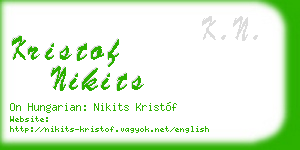 kristof nikits business card