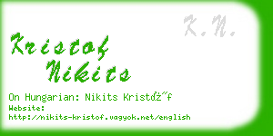 kristof nikits business card